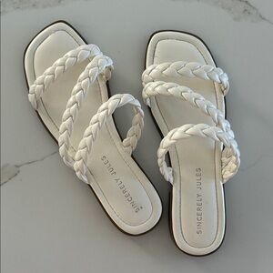 Sincerely Jules Cream Braided Sandals